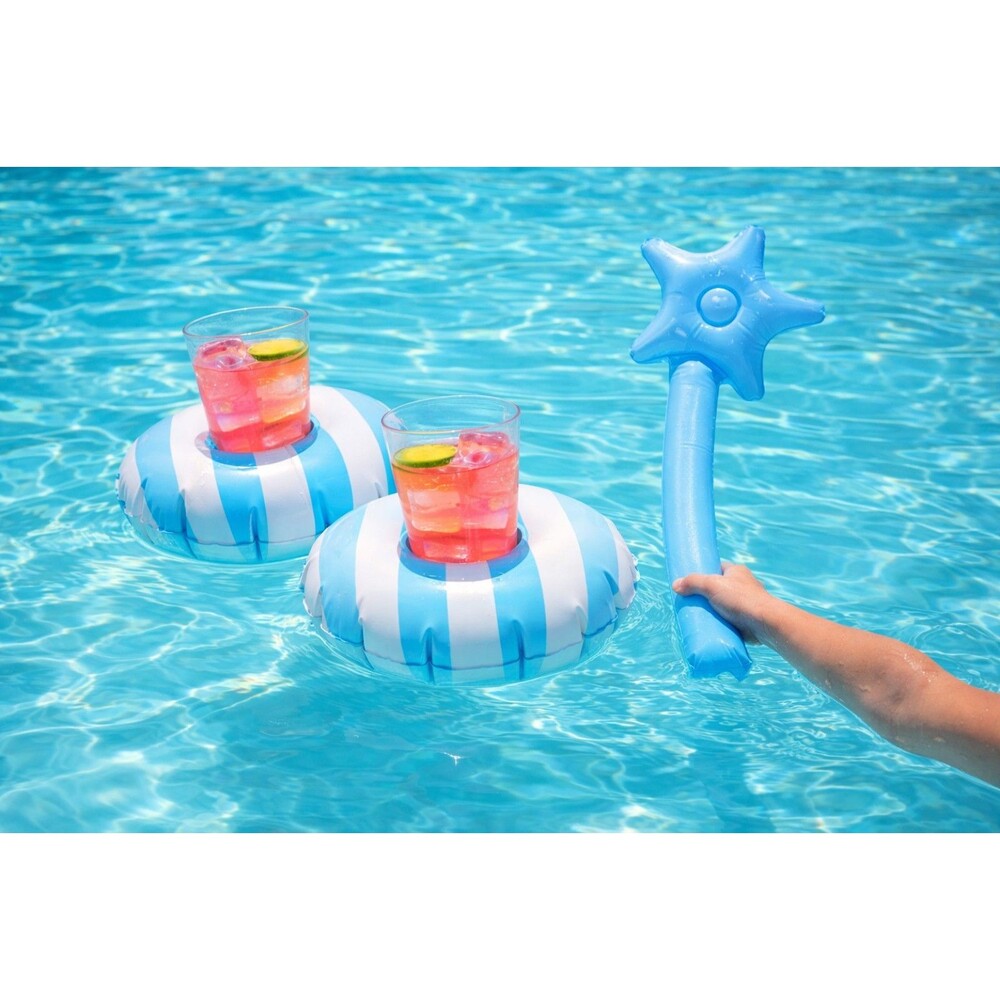 Summer Pool Party Bundle Drink Floats Star Wand Inflatable Pool Accessories Set